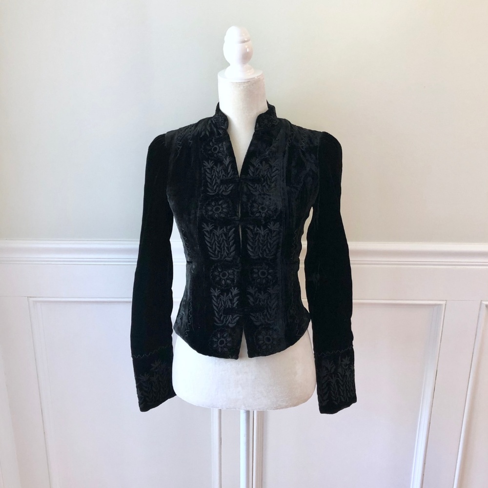BCBGMaxAzria Black Velvet Blazer